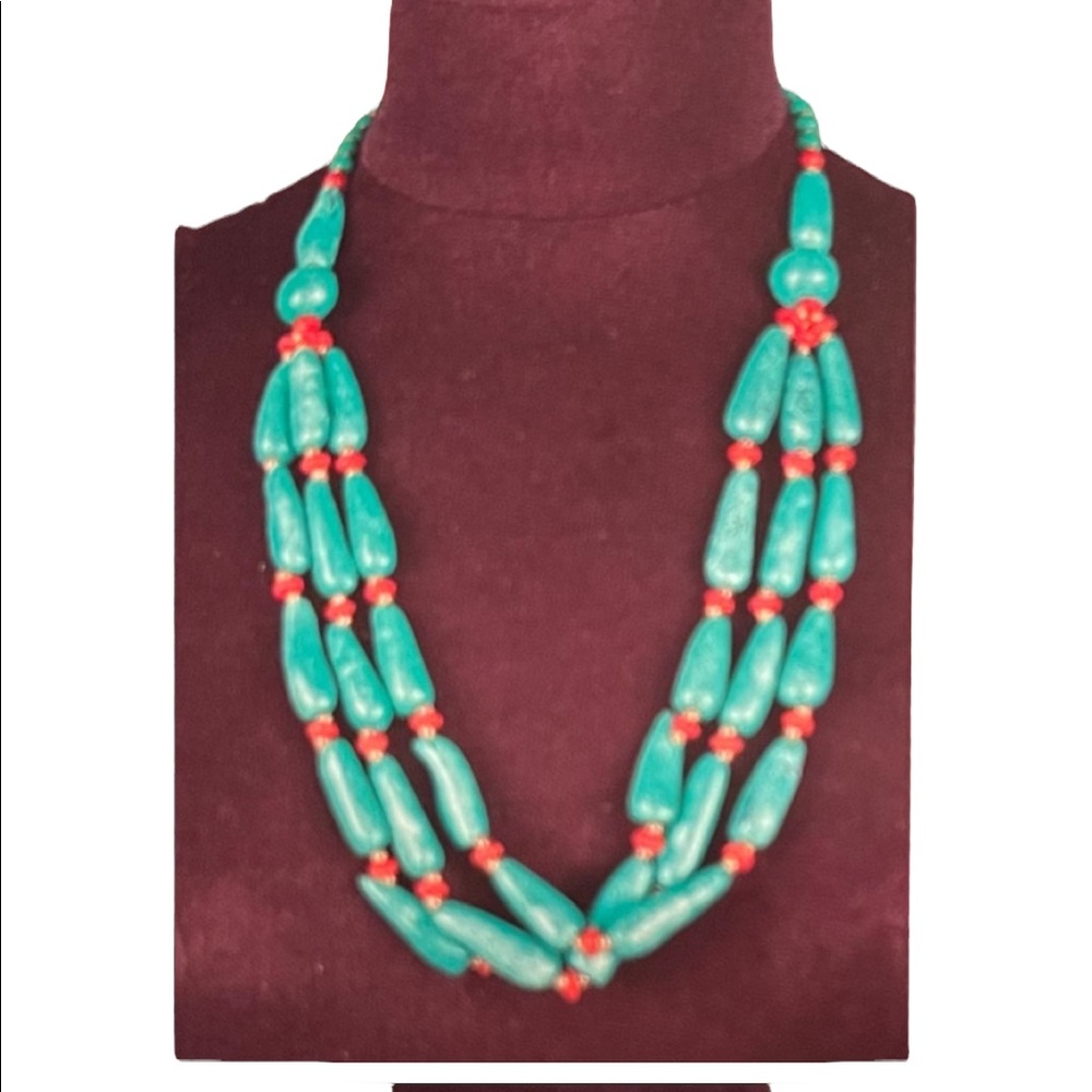 NWT. Sacred Threads Beaded Necklace. 219256. BL/BL